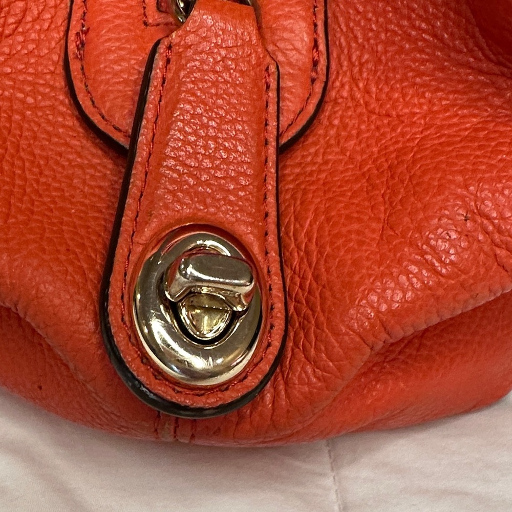 Coach Vibrant Orange Edie Leather Shoulder Bag - Picture 5 of 16